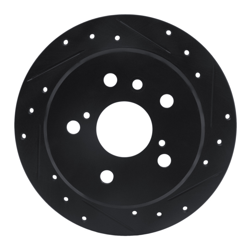 Lexus ES300 Brake Rotor (1) - Rear Right - R1 Concepts - Drilled & Slotted - Black - `92-`03